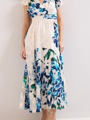 Phase Eight Blue Liana Burnout Dress - Image 5 of 7
