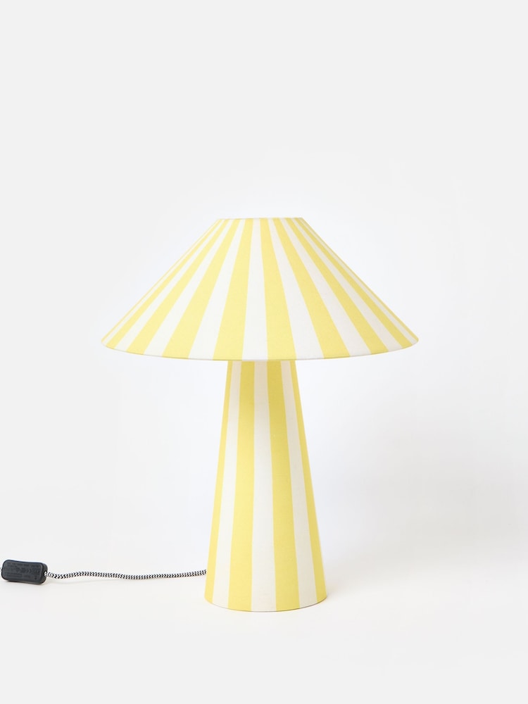 Oliver Bonas Yellow Catalana Stripe Table Lamp - Image 1 of 5