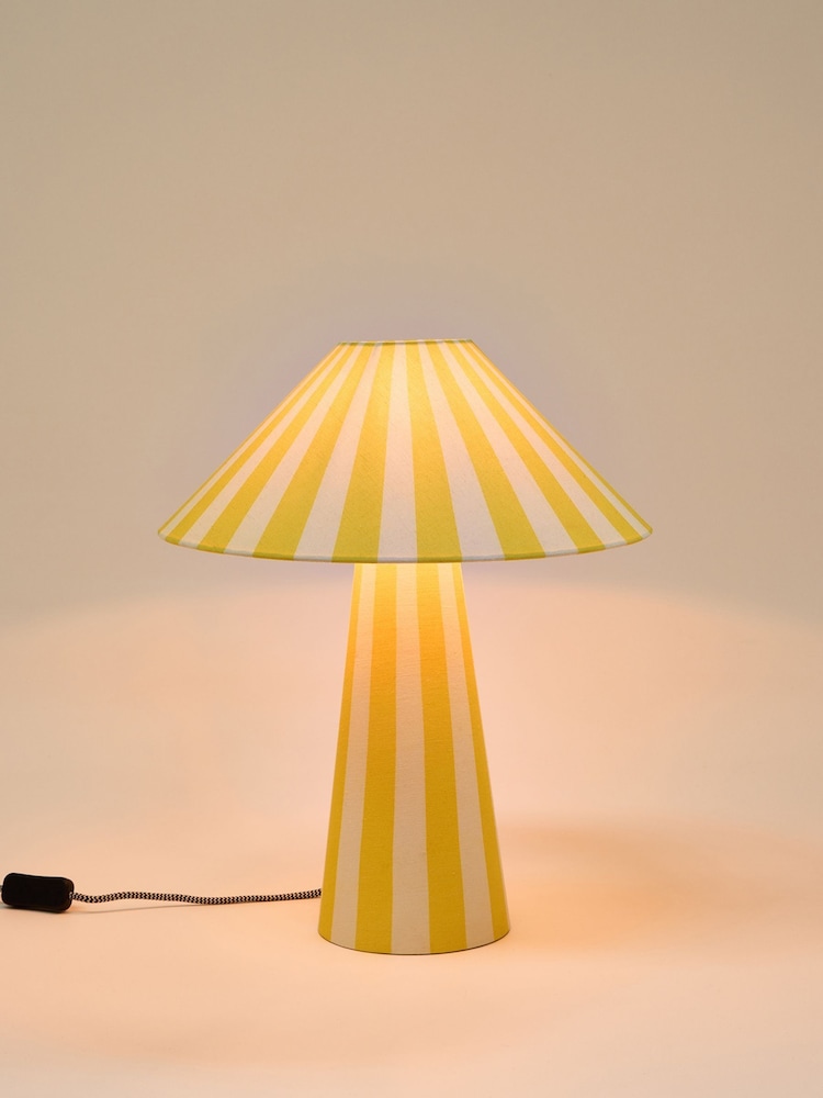 Oliver Bonas Yellow Catalana Stripe Table Lamp - Image 2 of 5