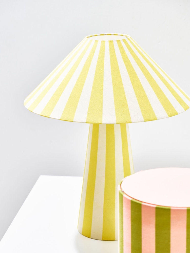 Oliver Bonas Yellow Catalana Stripe Table Lamp - Image 5 of 5