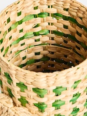 Oliver Bonas Blue Cross Weave Laundry Basket - Image 5 of 5
