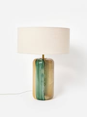 Oliver Bonas Green Clara Large Stripe Table Lamp & Shade - Image 3 of 6