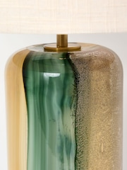 Oliver Bonas Green Clara Large Stripe Table Lamp & Shade - Image 4 of 6