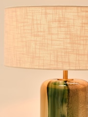 Oliver Bonas Green Clara Large Stripe Table Lamp & Shade - Image 5 of 6