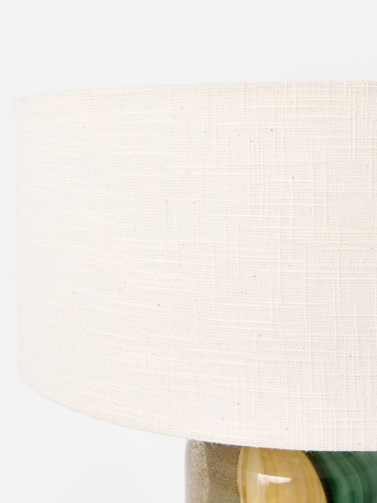 Oliver Bonas Green Clara Large Stripe Table Lamp & Shade - Image 6 of 6