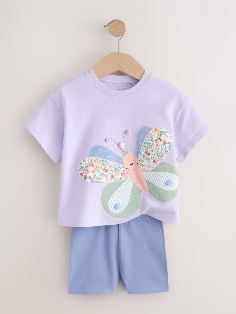 Mariposa morado lila - Conjunto de top y pantalones cortos (3 meses-7 años) - Imagen 2 de 5 Mariposa morado lila - Conjunto de top y pantalones cortos (3 meses-7 años) - Imagen 2 de 5