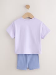 Mariposa morado lila - Conjunto de top y pantalones cortos (3 meses-7 años) - Imagen 3 de 5