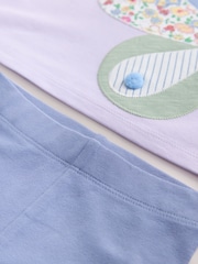 Mariposa morado lila - Conjunto de top y pantalones cortos (3 meses-7 años) - Imagen 4 de 5