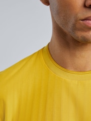 BOSS Yellow Thompson Regular Fit Textured T-Shirt - Image 4 of 5