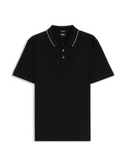 BOSS Black Regular Fit Phillipson Tipped Polo Shirt - Image 1 of 1