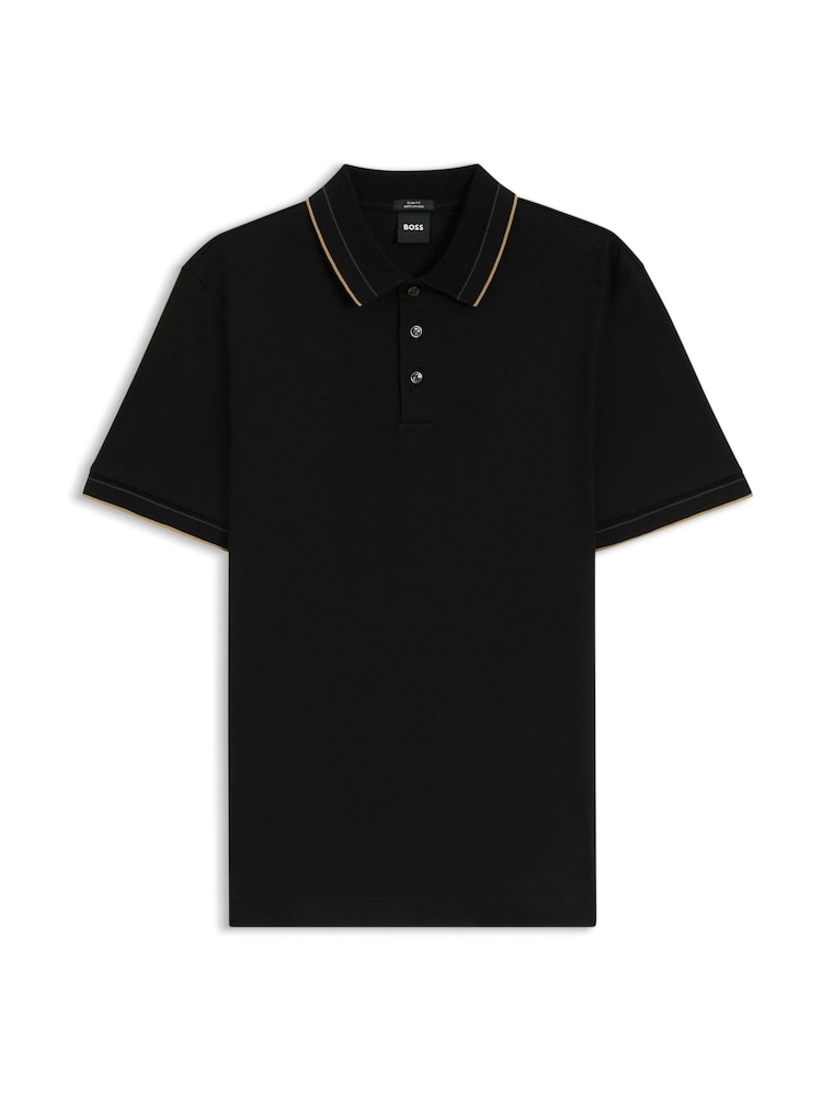 BOSS Black Regular Fit Phillipson Tipped Polo Shirt - Image 1 of 1