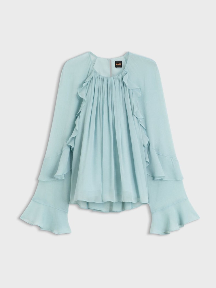 BOSS Green Frill Detail Dress - Image 2 of 2 BOSS Green Frill Detail Dress - Image 2 of 2