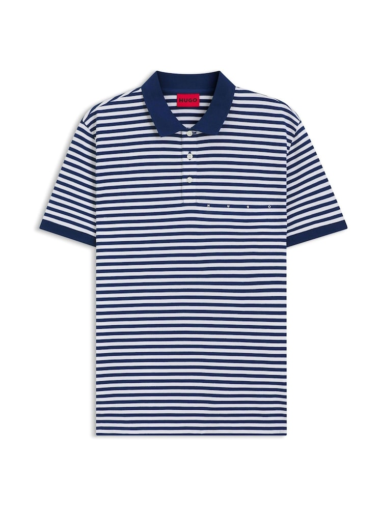 HUGO Natural Demspolo Regular-Fit Stripe Polo Shirt - Image 1 of 1