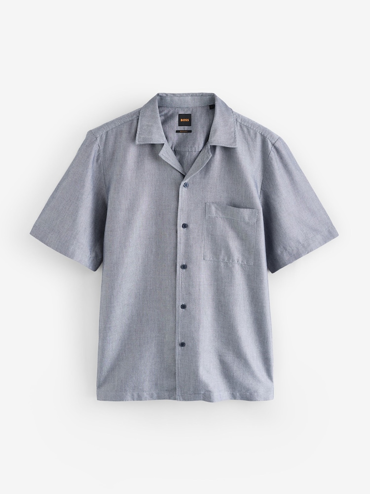 BOSS Blue Rayer Relaxed Fit Shirt - Image 1 of 1 BOSS Blue Rayer Relaxed Fit Shirt - Image 1 of 1