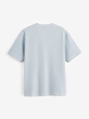 BOSS Grey Regular-Fit Ribbed Logo T-Shirt - Image 3 of 3