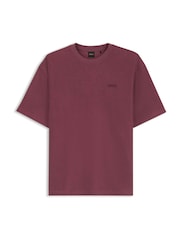 BOSS Red Regular-Fit Ribbed Logo T-Shirt - Image 1 of 1
