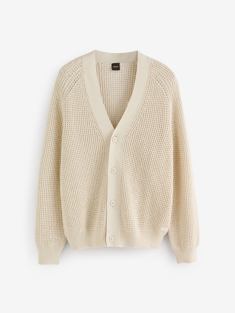 BOSS Natural Andemo Relaxed Fit Cardigan - Image 4 of 4 BOSS Natural Andemo Relaxed Fit Cardigan - Image 4 of 4
