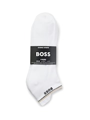 BOSS White Logo Ankle Socks 3 Pack - Image 2 of 3