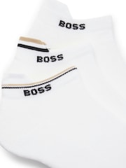 BOSS White Logo Ankle Socks 3 Pack - Image 3 of 3