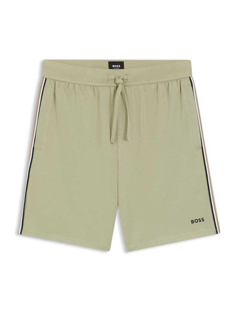 Verde - Pantalones cortos con el logotipo único de BOSS - Imagen 2 de 3