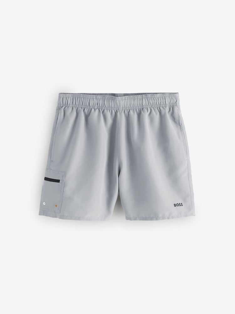 BOSS Grey Cargo Swim Shorts - Image 1 of 1 BOSS Grey Cargo Swim Shorts - Image 1 of 1