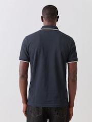 BOSS Black Regular Fit Parlay Tipped Placket Polo Shirt - Image 2 of 5