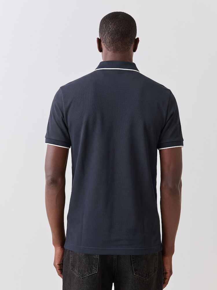 BOSS Black Regular Fit Parlay Tipped Placket Polo Shirt - Image 2 of 5 BOSS Black Regular Fit Parlay Tipped Placket Polo Shirt - Image 2 of 5