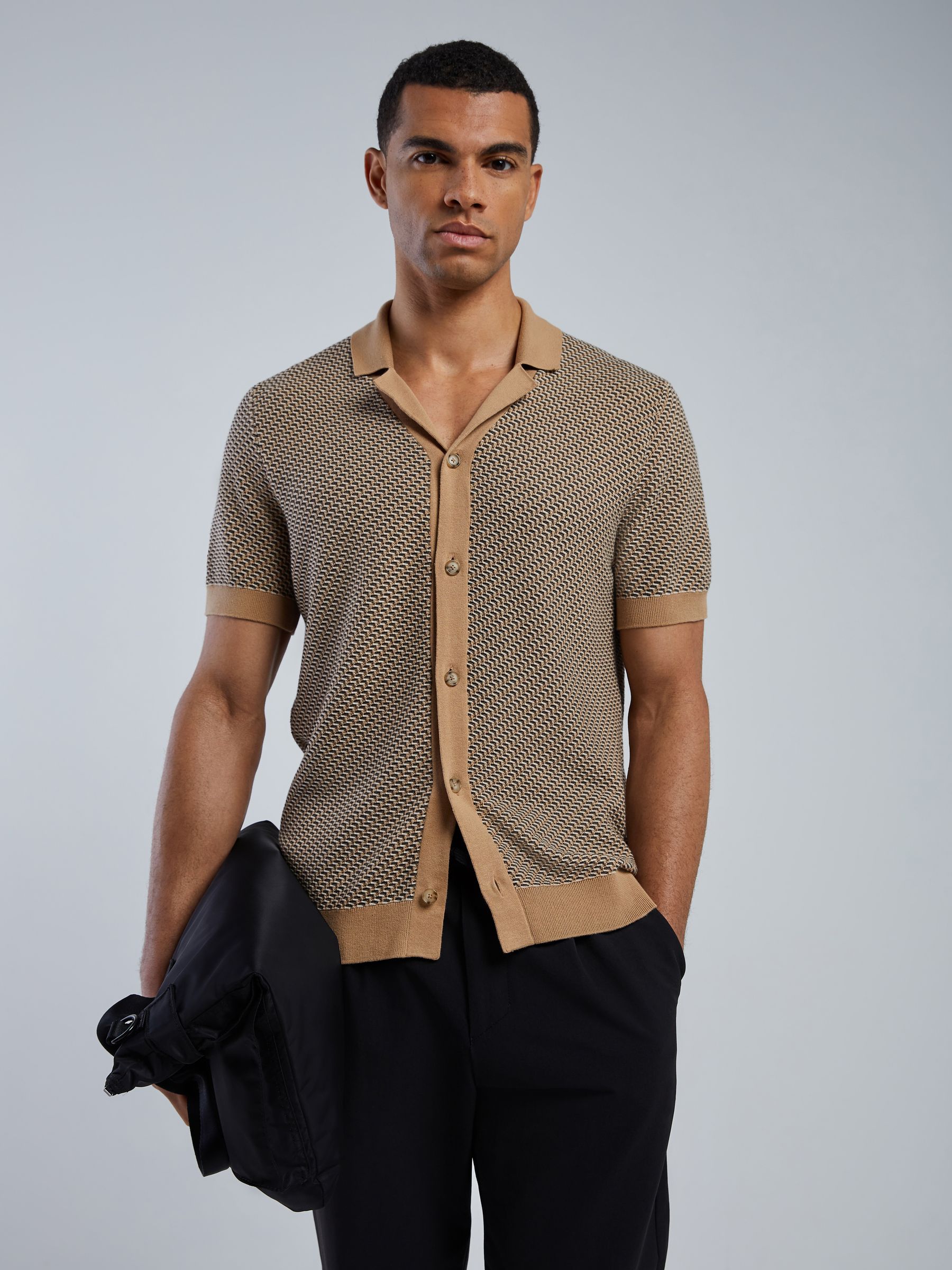 Buy BOSS Natural Lomare Regular-Fit Knitted Shirt from the Next UK