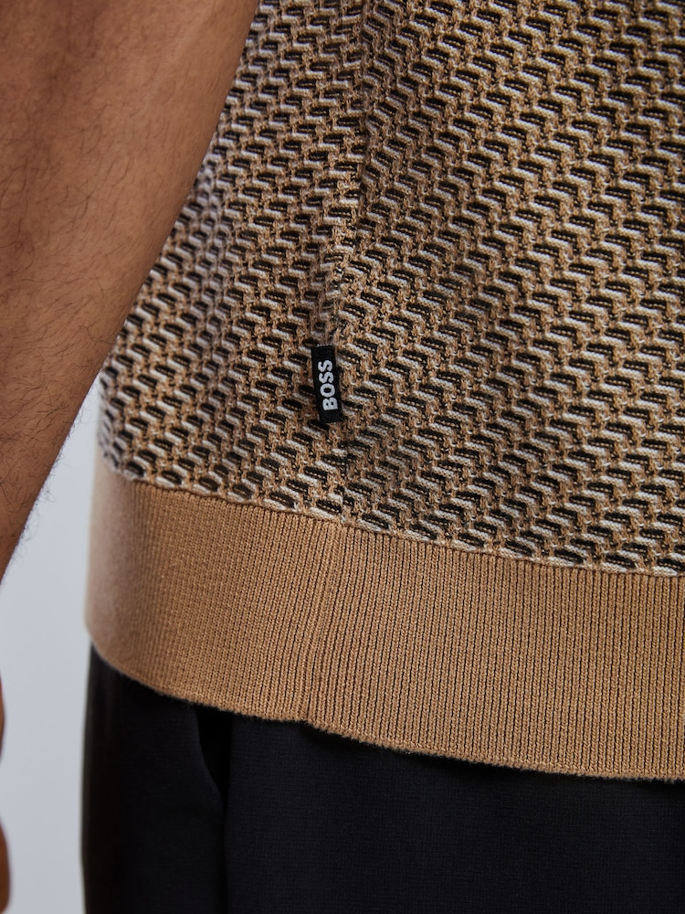 BOSS Natural Lomare Regular-Fit Knitted Shirt - Image 5 of 5 BOSS Natural Lomare Regular-Fit Knitted Shirt - Image 5 of 5