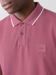 BOSS Slim-Fit Passenger Box Logo Tipped Detail Polo Shirt - Imaginea 3 din 5