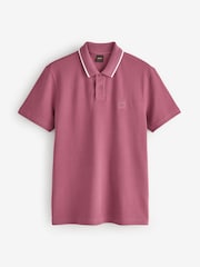 BOSS Slim-Fit Passenger Box Logo Tipped Detail Polo Shirt - Imaginea 4 din 5