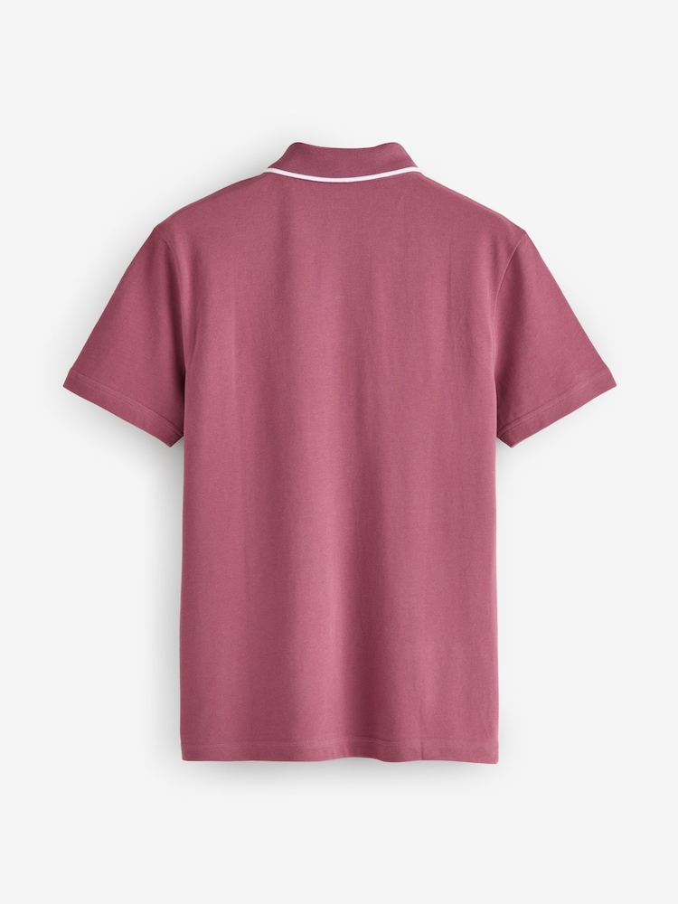 BOSS Slim-Fit Passenger Box Logo Tipped Detail Polo Shirt - Imaginea 5 din 5