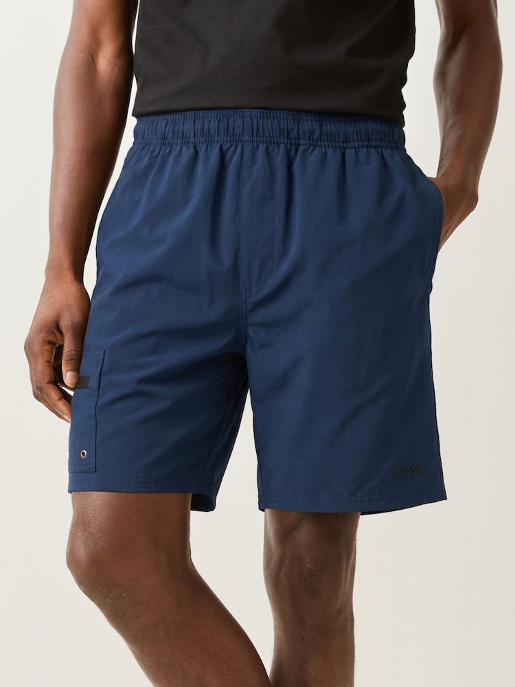BOSS Blue Cargo Swim Shorts - Image 1 of 3 BOSS Blue Cargo Swim Shorts - Image 1 of 3