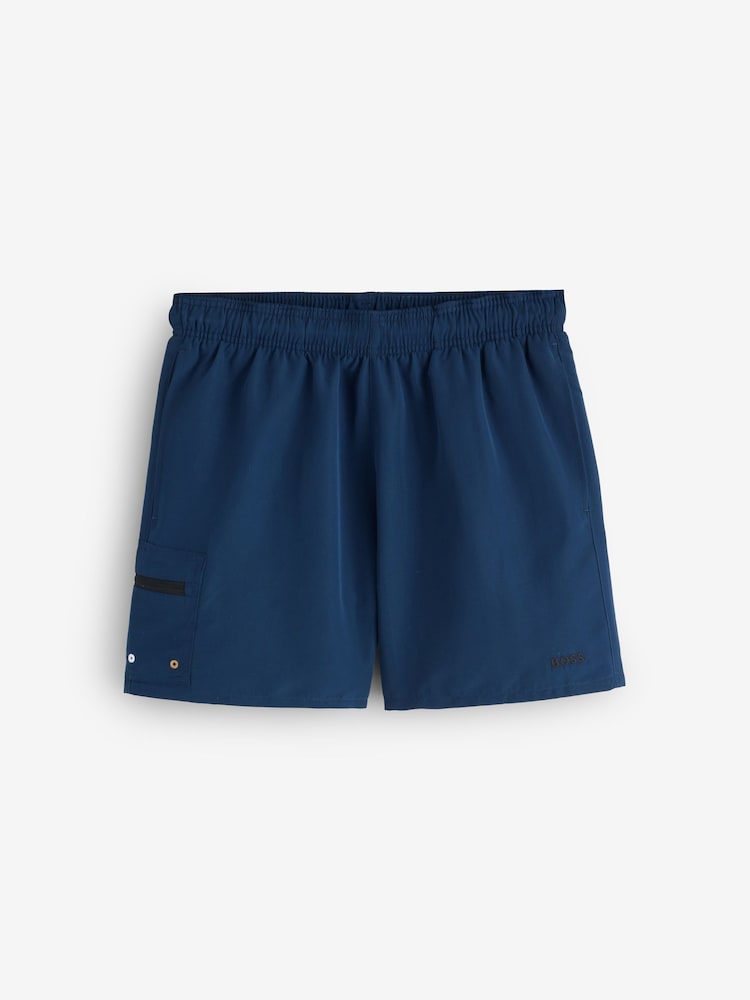 BOSS Blue Cargo Swim Shorts - Image 2 of 3 BOSS Blue Cargo Swim Shorts - Image 2 of 3