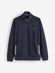Marineblau - BOSS Sense Regular-Fit Quarter Zip Logo Jumper - Bild 5 von 5
