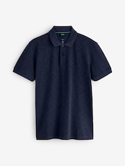 BOSS Navy Logo Printed Tech Polo Shirt - Image 1 of 1