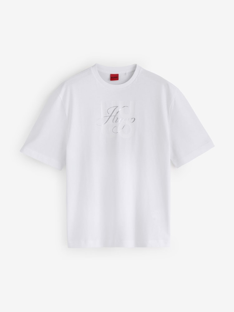 HUGO White Dashire Regular Fit Graphic T-Shirt - Image 1 of 1 HUGO White Dashire Regular Fit Graphic T-Shirt - Image 1 of 1