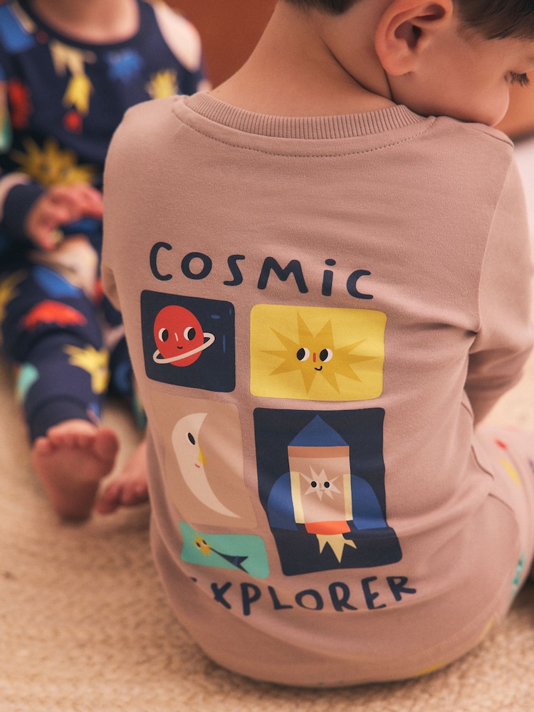 Εκρού/Ναυτικό/Πράσινο διαστημόπλοιο - Snuggle Pajamas 3 Pack (9μήνες-10έτη) - Εικόνα 4 από 4