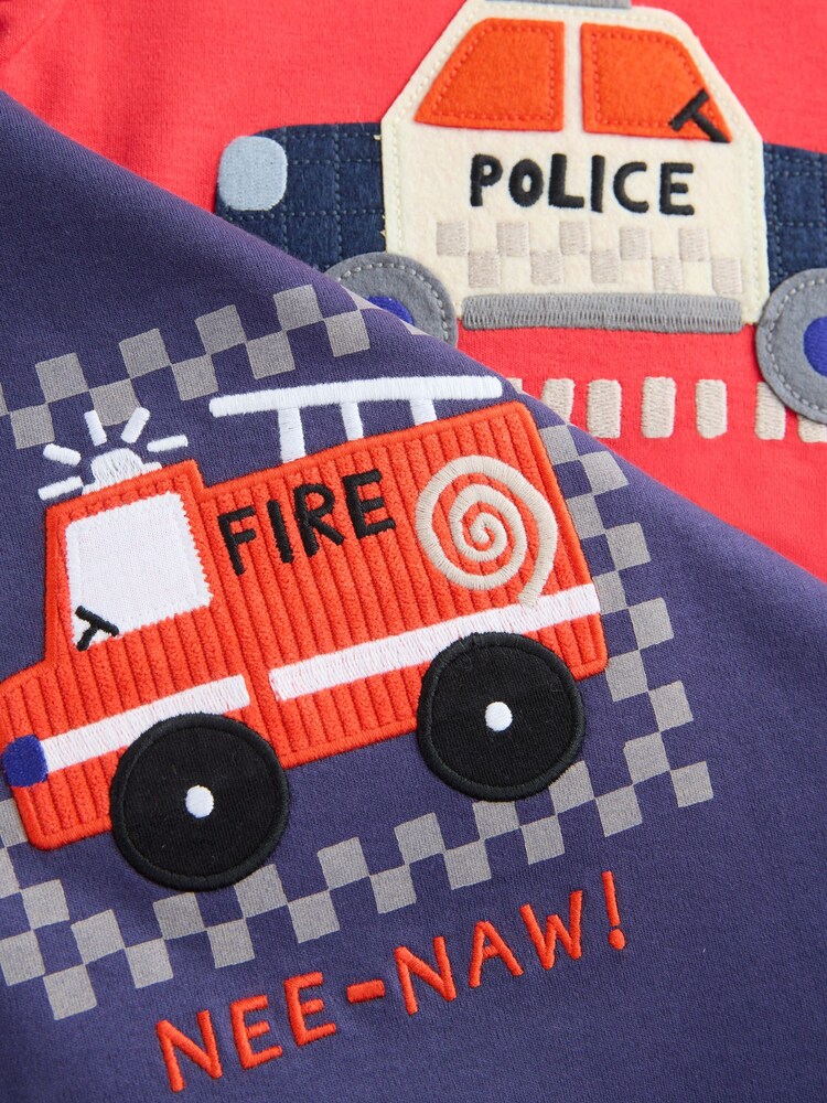Red/Blue Emergency Vehicles Snuggle Pyjamas 3 Pack (9mths-10yrs) - Image 7 of 7
