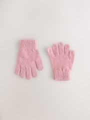 Blush Pink Cosy Knitted Gloves (3-16yrs) - Image 1 of 3