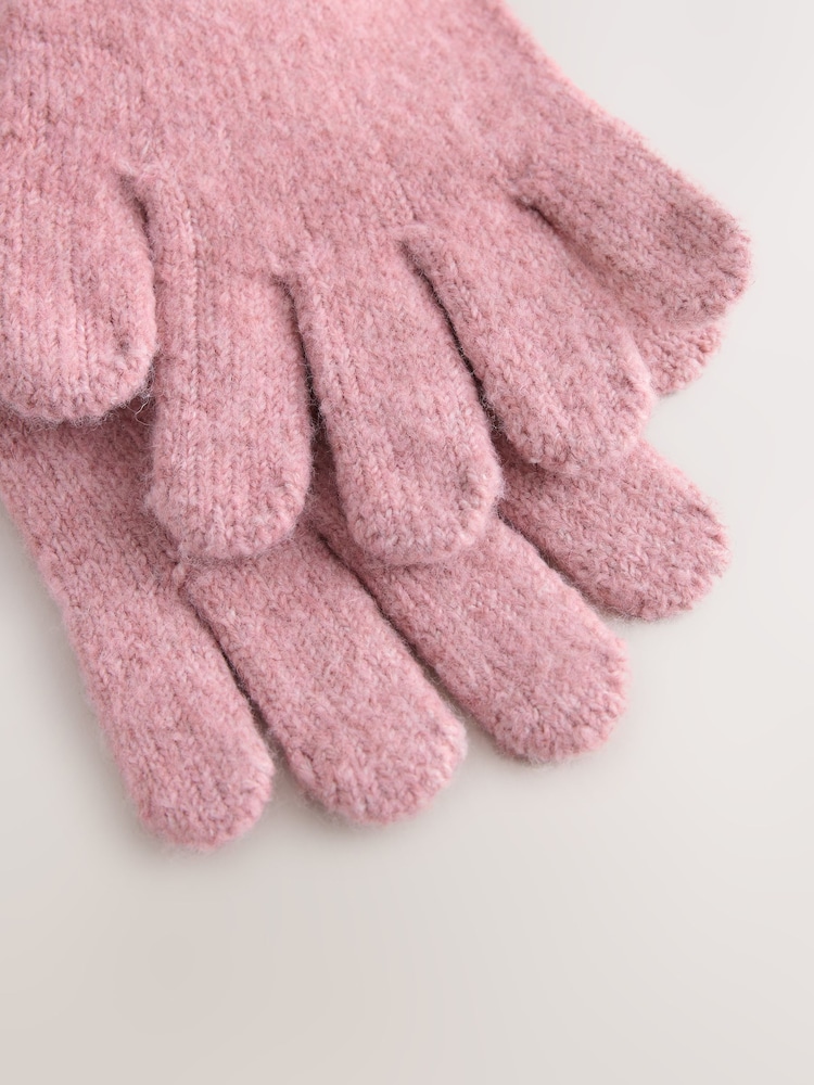 Blush Pink Cosy Knitted Gloves (3-16yrs) - Image 3 of 3