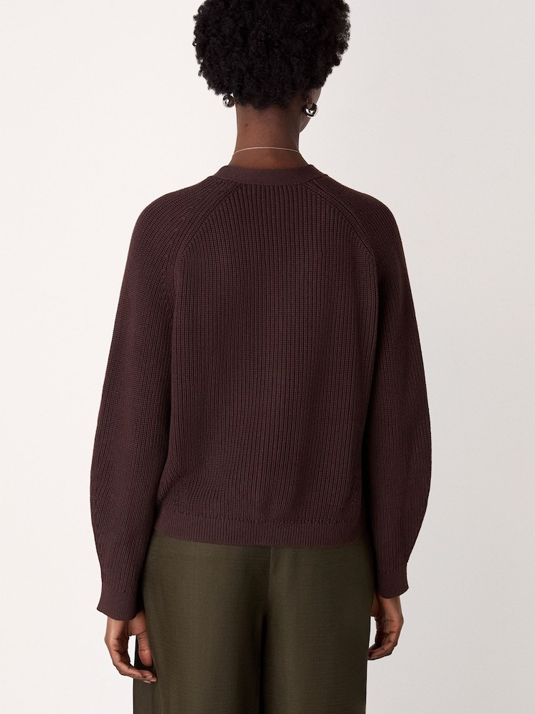 Whistles V-Neck Cotton Cardigan - Imaginea 4 din 4