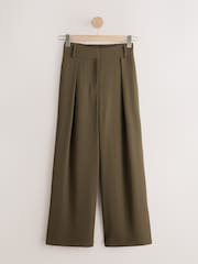 Olive Green Elastic Back Wide Leg Trousers - Image 5 of 7