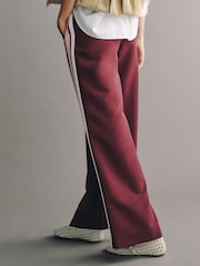 Burgundy Red Side Stripe Tailored Wide Leg Trousers - Image 3 of 7