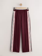 Burgundy Red Side Stripe Tailored Wide Leg Trousers - Image 5 of 7