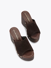 KG Kurt Geiger Brown Rua Wedge Sandals - Image 2 of 4