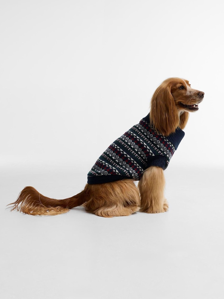 Barbour® Blue Marlow Fair Isle Dog Jumper - Image 1 of 4