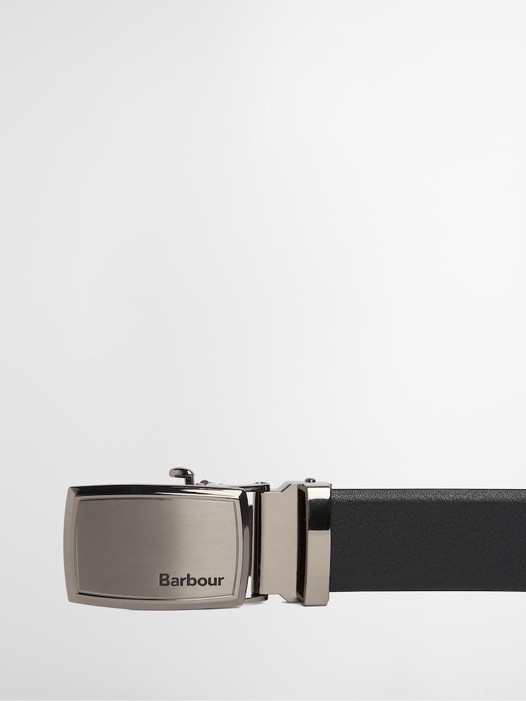 Barbour® Black Kyle Leather Belt - Image 2 of 3