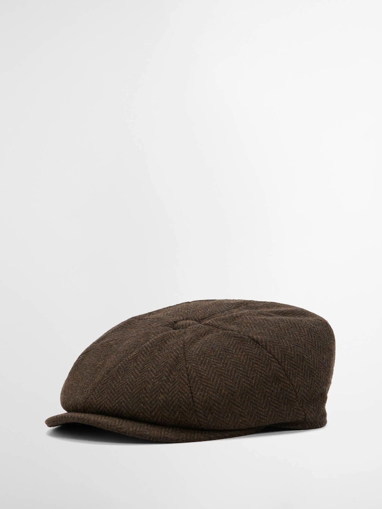 بني - Barbour® Fyne Tweed Baker Hat - صورة 1 من 2