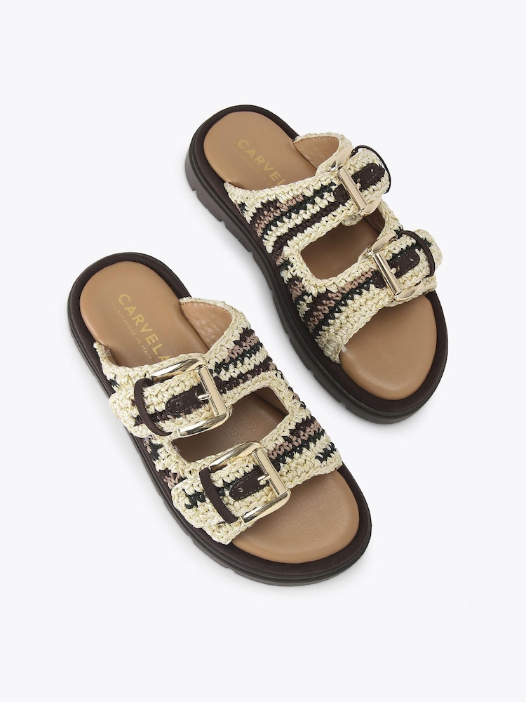 Carvela Comfort Pavilion Crochet Brown Sandals - Attēls 2 no 4